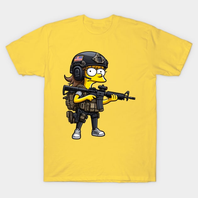 Tactical Yellow People T-Shirt by Rawlifegraphic